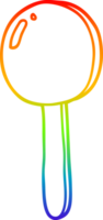 rainbow gradient line drawing of a cartoon lollipop png