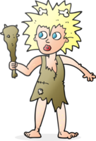 hand drawn cartoon cave woman png