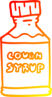 warm gradient line drawing of a cartoon cough syrup png