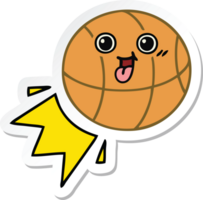 pegatina de un lindo baloncesto de dibujos animados png