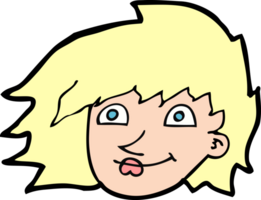 rostro femenino de dibujos animados png