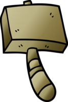 cartoon doodle wood hammer png