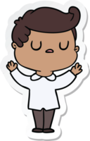 sticker of a cartoon aloof man png