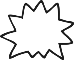 Hand gezeichnet schwarz und Weiß Karikatur Explosion Symbol png