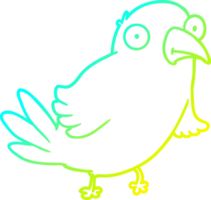 cold gradient line drawing of a cartoon bird png