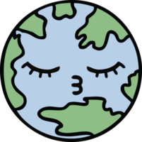 cute cartoon of a planet earth png