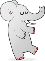 Hand gezeichnet Karikatur Tanzen Elefant png