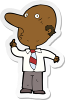 sticker van een cartoon kale man die een vraag stelt png