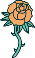 image de style de tatouage emblématique d'une rose png