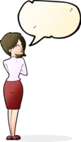 cartoon businesswoman ignoring with speech bubble png