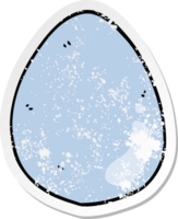 distressed sticker of a cartoon egg png