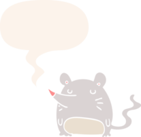 tecknad serie mus med Tal bubbla i retro stil png