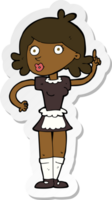 sticker of a cartoon surprised maid png