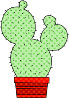 cómic libro estilo peculiar dibujos animados cactus png