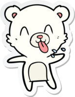 sticker of a rude cartoon polar bear sticking out tongue png