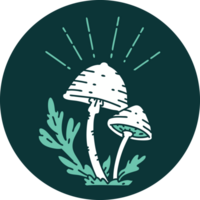 ícone de cogumelos estilo tatuagem png