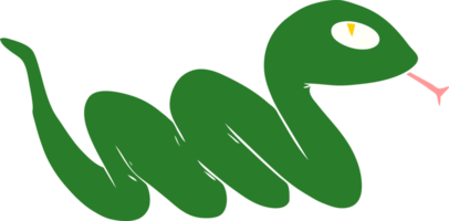flat color style cartoon slithering snake png
