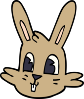 visage de lapin de dessin animé doodle png