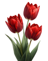 Illustration of easter red tulips png