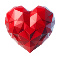 illustration de rouge polygonal cœur png