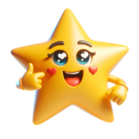 Illustration of love star emoji png