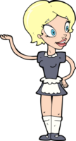 cartoon woman in maid costume png