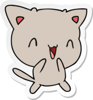 hand drawn sticker cartoon of cute kawaii cat png