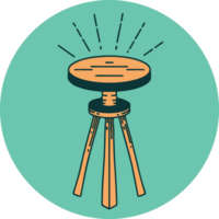 icon of a tattoo style wooden stool png