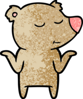 happy cartoon bear shrugging shoulders png