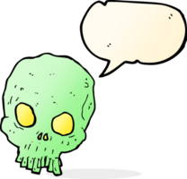 cartoon spooky skull with speech bubble png