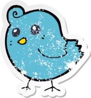 retro distressed sticker of a cartoon bird png