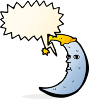 sleepy moon cartoon with speech bubble png