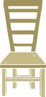 vieille chaise en bois dessin animé de style plat couleur png
