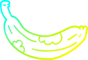 frio gradiente linha desenhando do uma desenho animado podre banana png