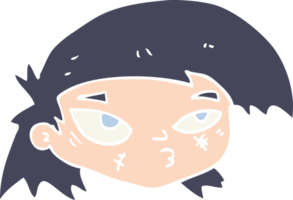flat color style cartoon scratched up face png