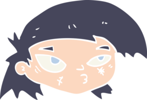 dessin animé de style plat couleur rayé visage png