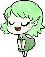 niña elfa feliz de dibujos animados png