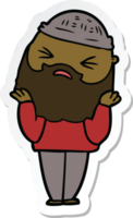 sticker van een tekenfilmman met baard png