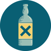 iconic tattoo style image of a bottle png