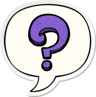 cartoon question mark with speech bubble sticker png