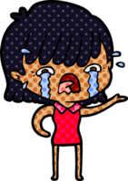 niña de dibujos animados llorando png