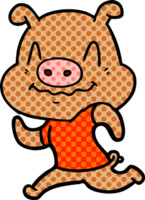 nervous cartoon pig png