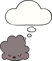 cartone animato nube con pensato bolla png