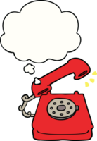 cartoon ringing telephone with thought bubble png