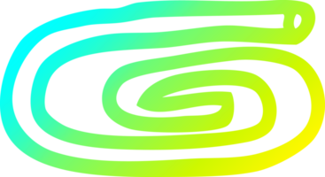cold gradient line drawing of a cartoon paper clip png