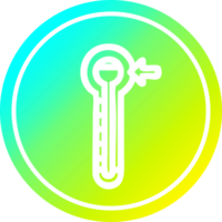 Alto temperatura circular ícone com legal gradiente terminar png