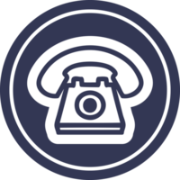 old telephone circular icon symbol png