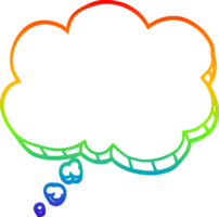 rainbow gradient line drawing of a cartoon expression bubble png