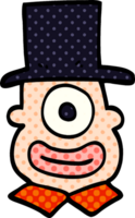 cartoon doodle cyclops in top hat png