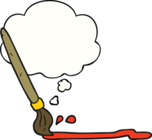 cartoon paintbrush with thought bubble png